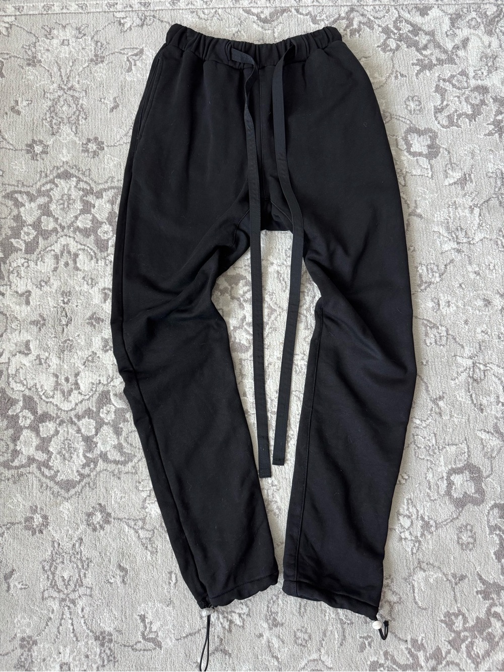 Fear of God Sixth Collection Black Drawstring 100% Cotton Jogger Pants - Size M - Picture 2 of 10